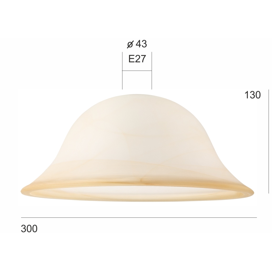 Nadomestno steklo za lestenec SFERA E27 130x300 mm bež