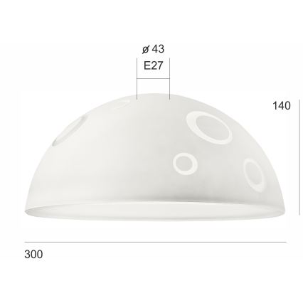 Nadomestno steklo SFERA E27 140x300 mm bela