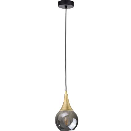 Nadomestno steklo za lestenec LACRIMA SMOKY E27 pr. 15 cm črna dimna
