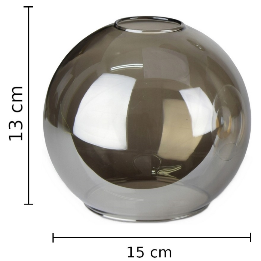 Nadomestno steklo za lestenec LACRIMA SMOKY E27 pr. 15 cm črna dimna