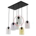 Nadomestno steklo za lestenec E27, premer 14 cm, dimljeno zeleno