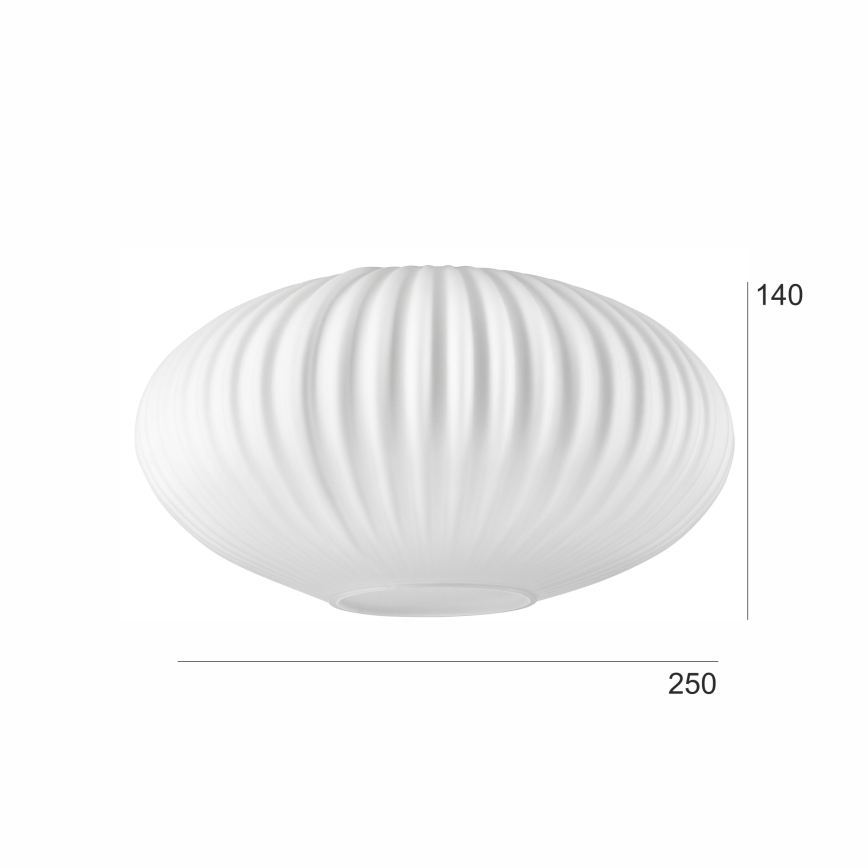 Nadomestno steklo za lestenec HARMA E27 14x25 cm bela