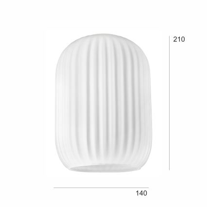 Nadomestno steklo za lestenec HARMA E27 21x14 cm bela