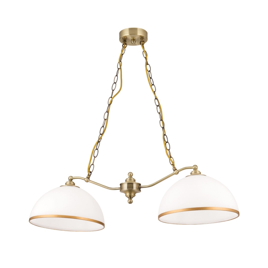Nadomestno steklo za lestenec in talno svetilko OLD LAMP E27 pr. 30 cm bela/zlata