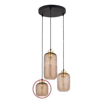 Nadomestno steklo za lestenec KARO E27, premera 14 cm, dimno rjavo