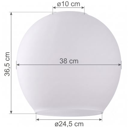 Nadomestno steklo za lestenec KULA E27, premer 38 cm, belo/prozorno