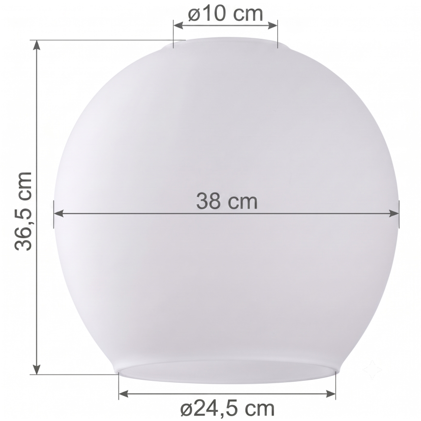 Nadomestno steklo za lestenec KULA E27, premer 38 cm, belo/prozorno