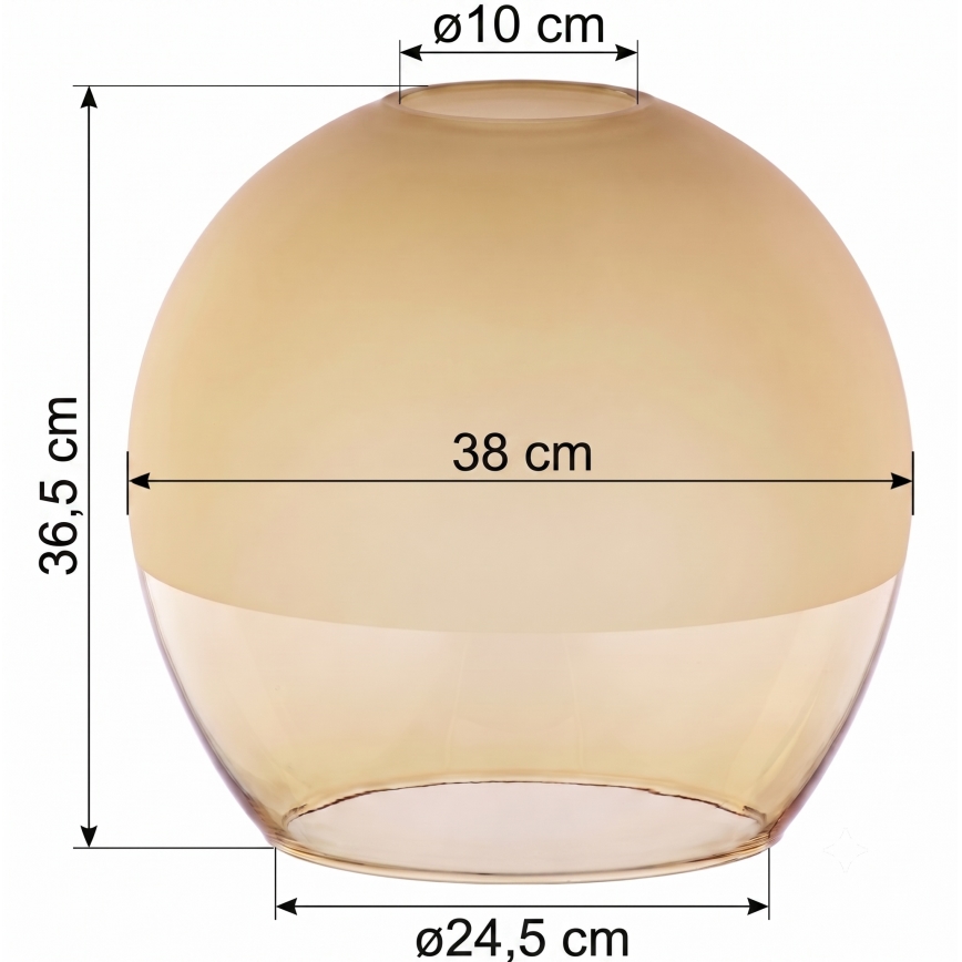 Nadomestno steklo za lestenec KULA E27, Ø 38 cm, dimno bež