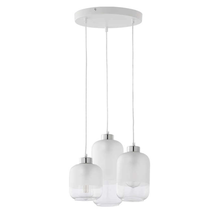 Nadomestno steklo za lestenec MARCO E27, premer 14 cm, prozorno/belo