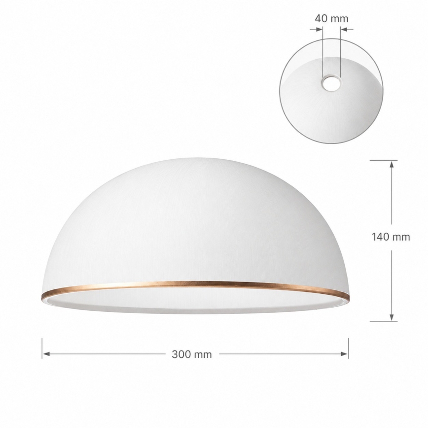 Nadomestno steklo za lestenec RETRO, ANTICO E27, premer 30 cm, belo/bronasto