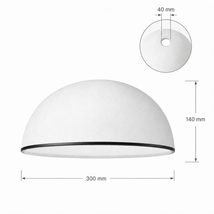 Nadomestno steklo za lestenec RETRO, ANTICO E27 premer 30 cm belo/črno