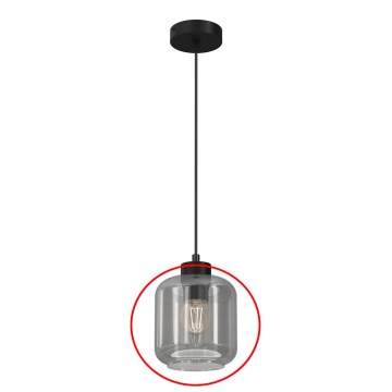 Nadomestno steklo za lestenec SOMBRA E27, Ø 16 cm, dimno sivo