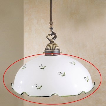 Nadomestno univerzalno steklo NONNA E27, premera 20 cm, belo/zelena