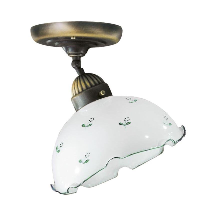 Nadomestno univerzalno steklo NONNA E27, premera 20 cm, belo/zelena