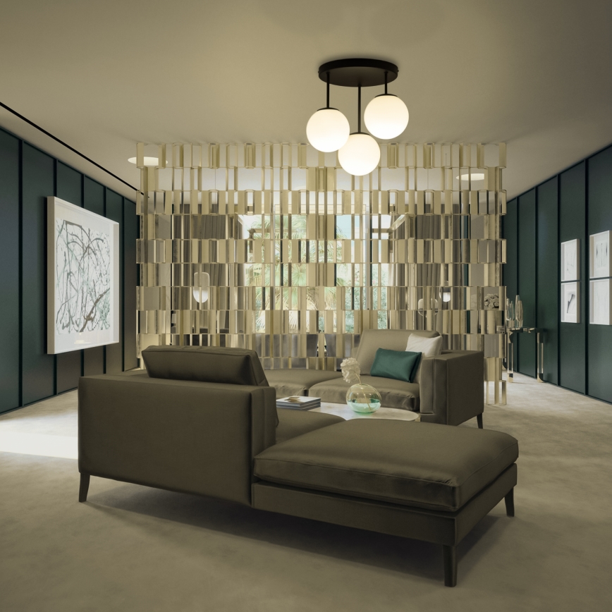 Nadometna stropna svetilka MOONLIGHT 3xE27/15W/230V črna