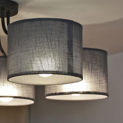 Nadometni lestenec ALBA 5xE27/15W/230V siva