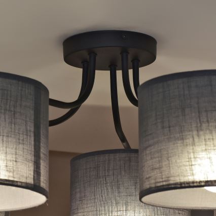 Nadometni lestenec ALBA 5xE27/15W/230V siva