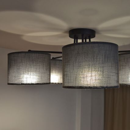 Nadometni lestenec ALBA 5xE27/15W/230V siva