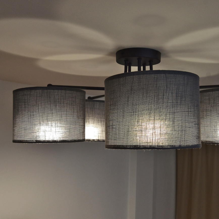 Nadometni lestenec ALBA 5xE27/15W/230V siva