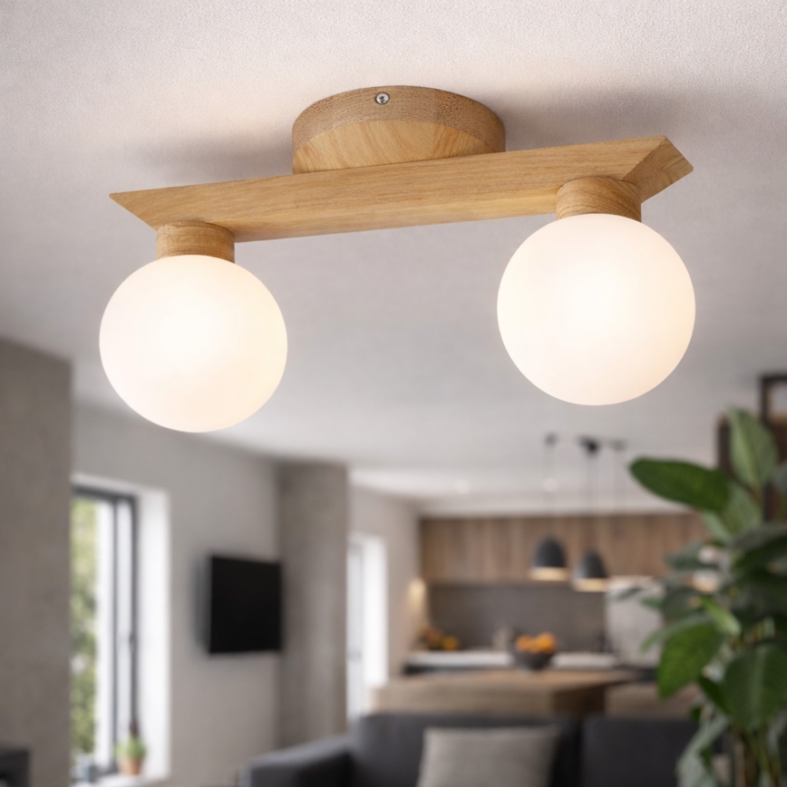 Nadometni lestenec ANTONIO 2xG9/5W/230V hrast/bela