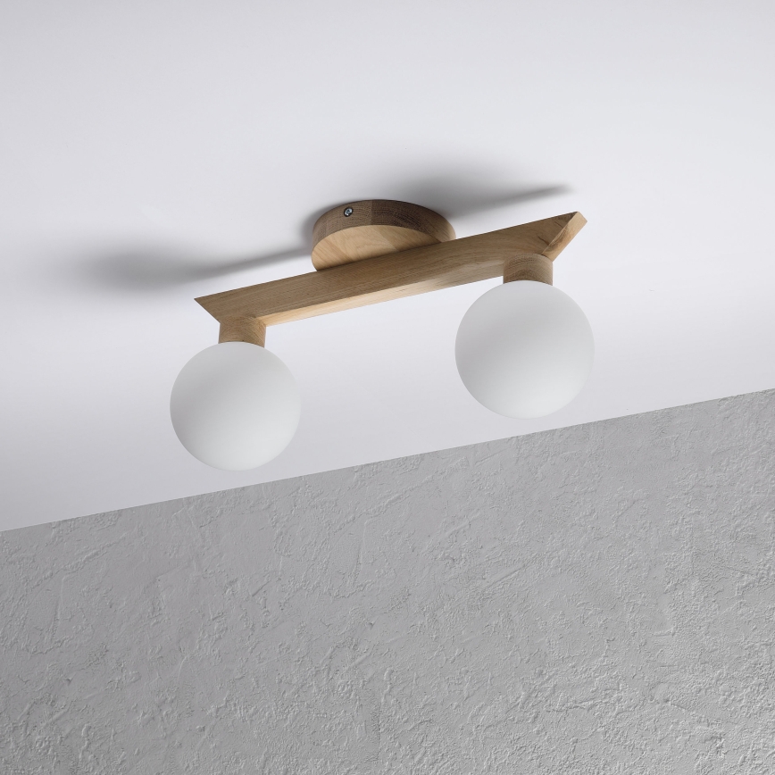 Nadometni lestenec ANTONIO 2xG9/5W/230V hrast/bela