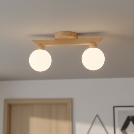 Nadometni lestenec ANTONIO 2xG9/5W/230V hrast/bela