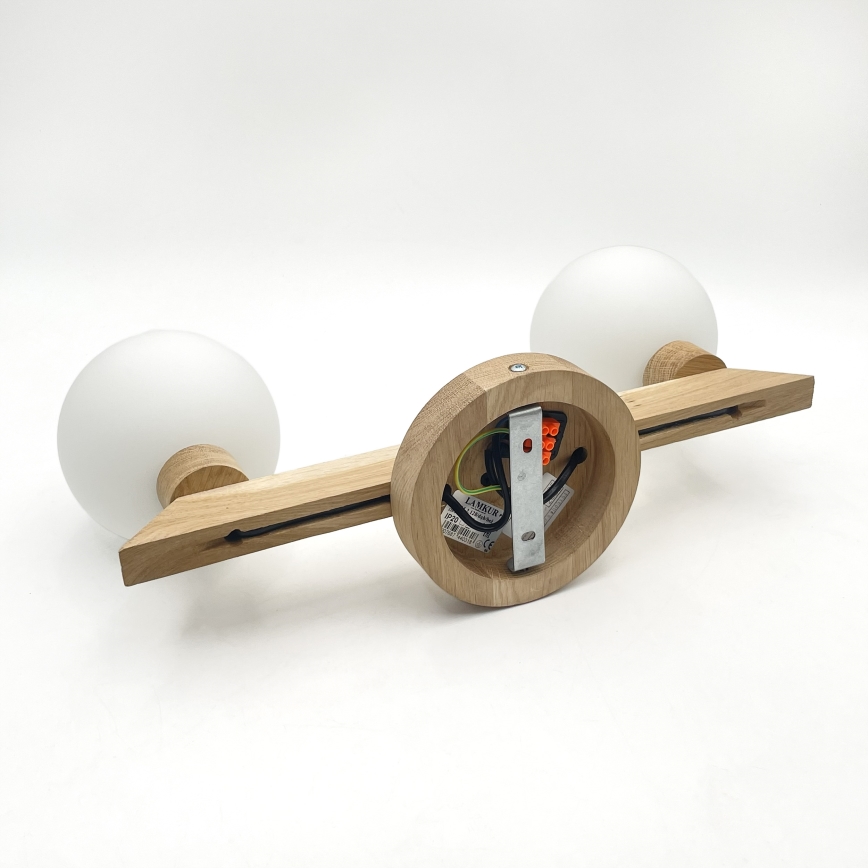 Nadometni lestenec ANTONIO 2xG9/5W/230V hrast/bela