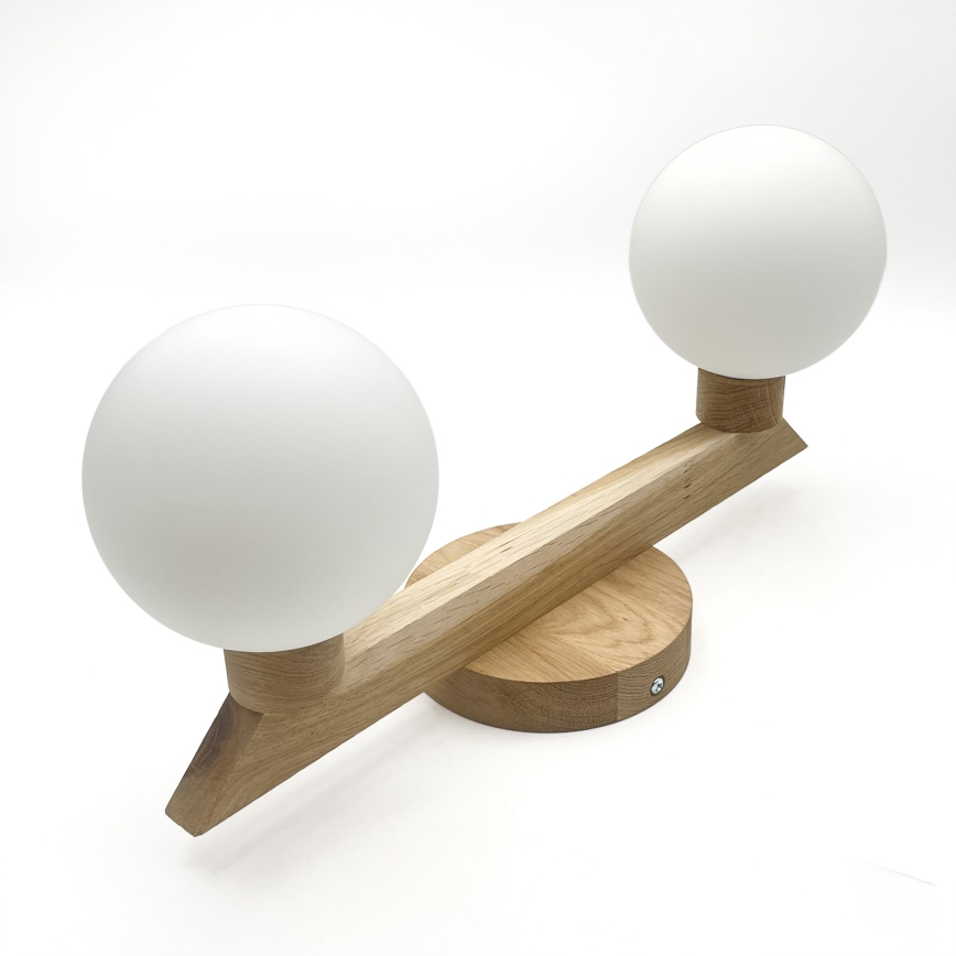 Nadometni lestenec ANTONIO 2xG9/5W/230V hrast/bela