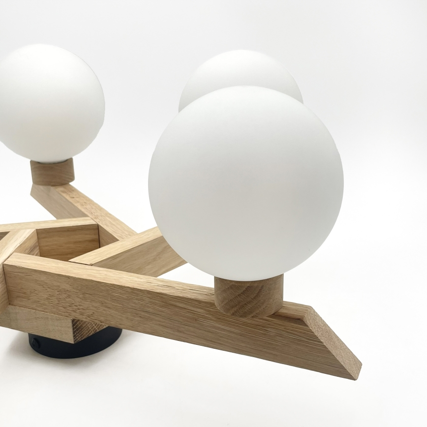 Nadometni lestenec ANTONIO 5xG9/5W/230V hrast/bela