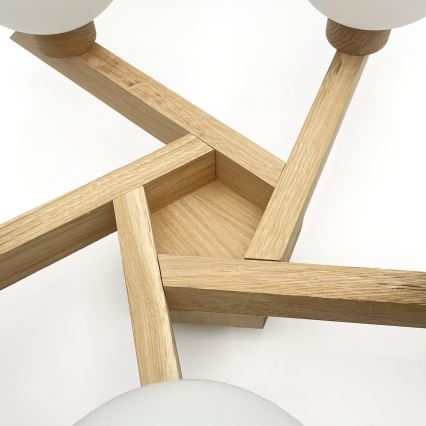 Nadometni lestenec ANTONIO 5xG9/5W/230V hrast/bela