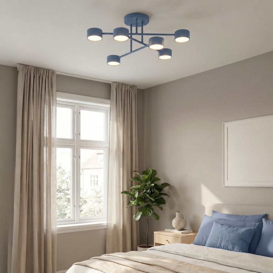 Nadometni lestenec HALO 6xGX53/10W/230V modra