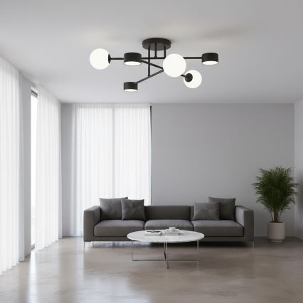 Nadometni lestenec HOLON 3xG9/8W/230V + 3xGX53/12W črna