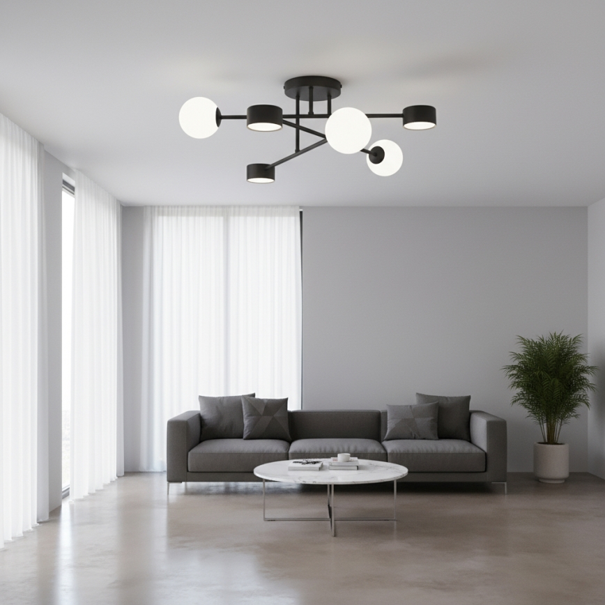 Nadometni lestenec HOLON 3xG9/8W/230V + 3xGX53/12W črna