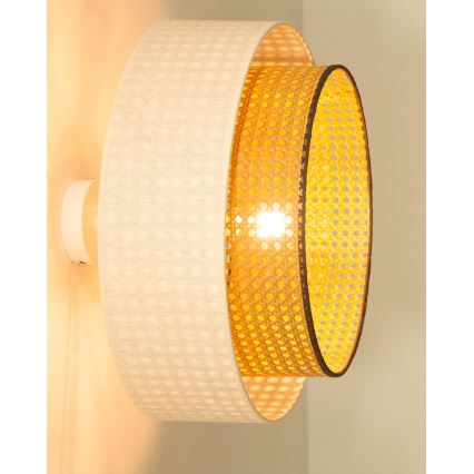 Nadometni lestenec NATIA 1xE27/60W/230V bela/rjava