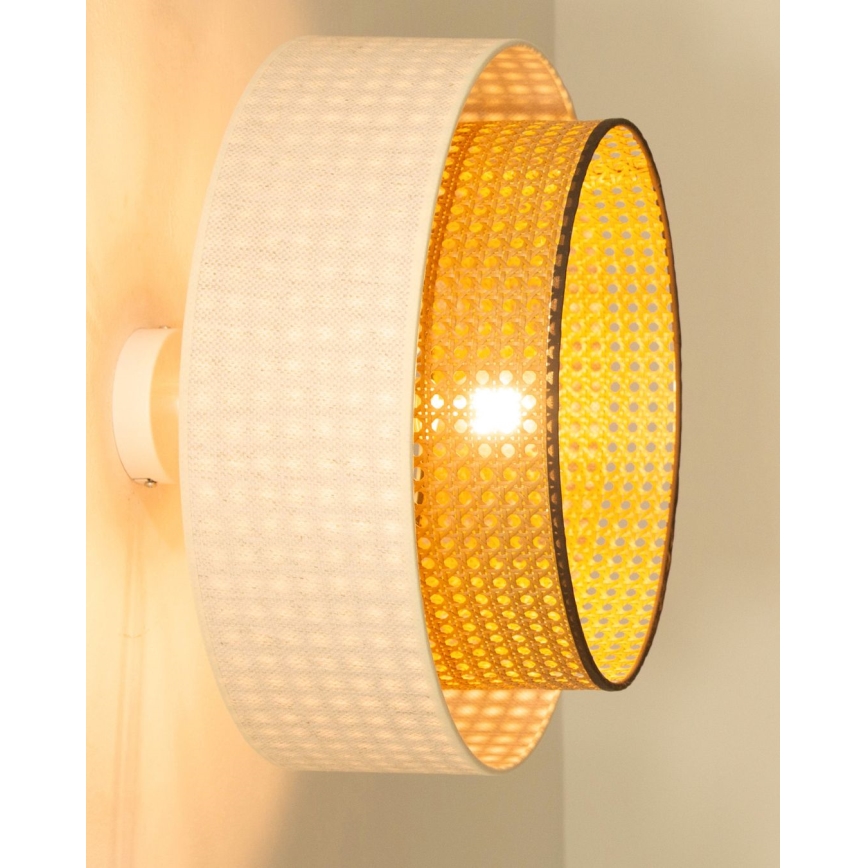 Nadometni lestenec NATIA 1xE27/60W/230V bela/rjava