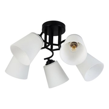 Nadometni lestenec PAFOS 5xE27/15W/230V črna