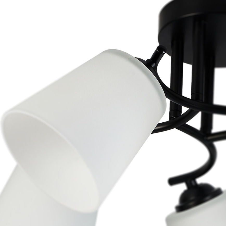 Nadometni lestenec PAFOS 5xE27/15W/230V črna