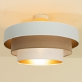 Nadometni lestenec WENTA 1xE27/60W/230V, premer 50 cm, bela/rjava
