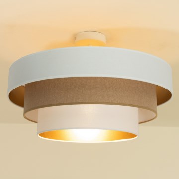 Nadometni lestenec WENTA 1xE27/60W/230V, premer 50 cm, bela/rjava