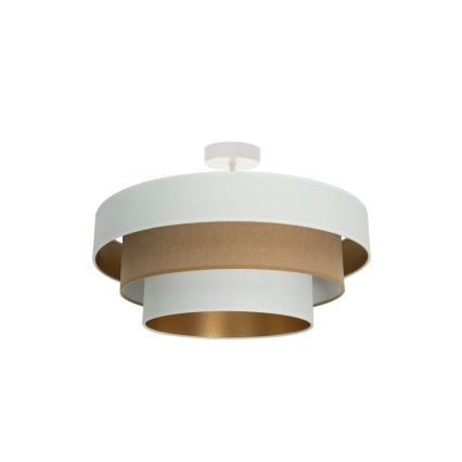 Nadometni lestenec WENTA 1xE27/60W/230V, premer 50 cm, bela/rjava