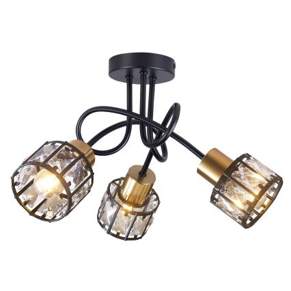 Nadometni lestenec ZAHARA 3xE27/10W/230V črna