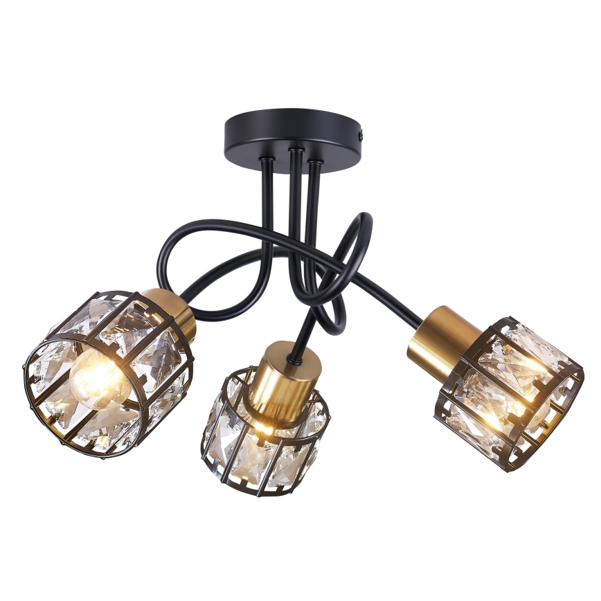 Nadometni lestenec ZAHARA 3xE27/10W/230V črna