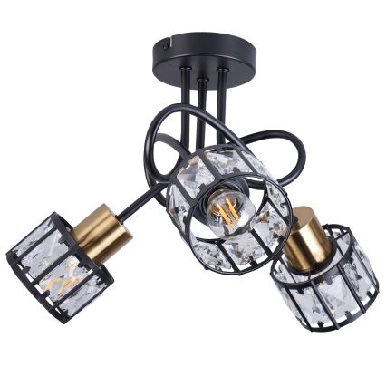 Nadometni lestenec ZAHARA 3xE27/10W/230V črna
