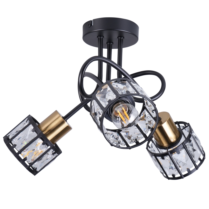 Nadometni lestenec ZAHARA 3xE27/10W/230V črna