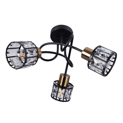Nadometni lestenec ZAHARA 3xE27/10W/230V črna