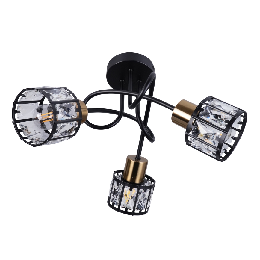 Nadometni lestenec ZAHARA 3xE27/10W/230V črna
