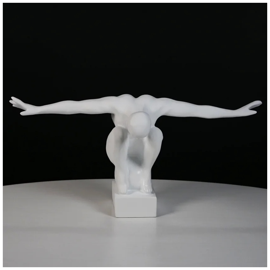 Namizna dekoracija 19,5x16x38,5 cm smola/bela