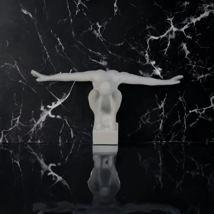 Namizna dekoracija 19,5x16x38,5 cm smola/bela