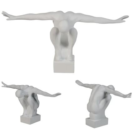 Namizna dekoracija 19,5x16x38,5 cm smola/bela