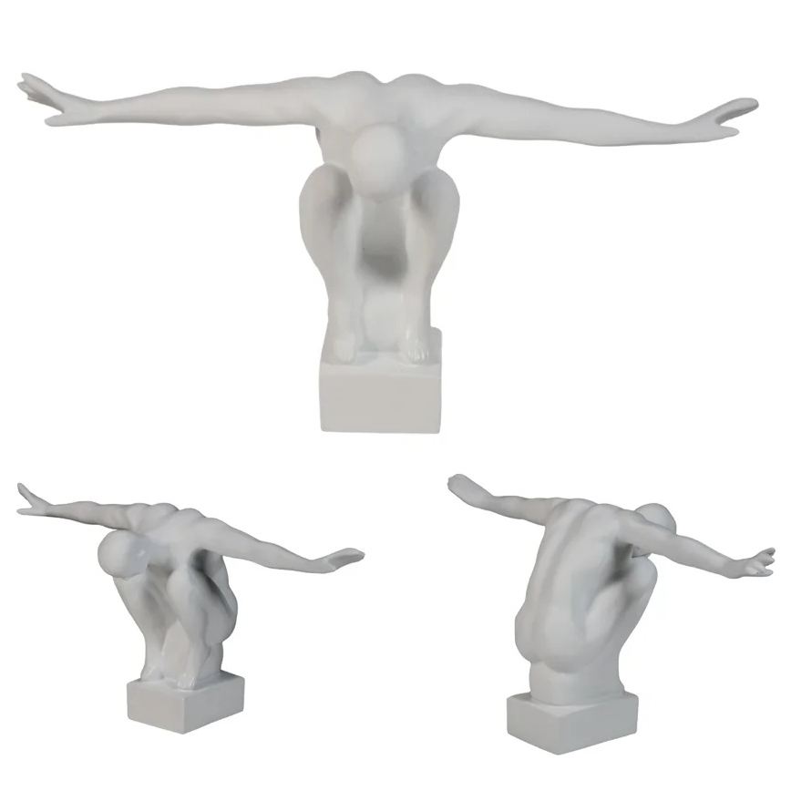 Namizna dekoracija 19,5x16x38,5 cm smola/bela